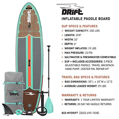 Drift Aero 10'8" Inflatable Paddle Board iSUP