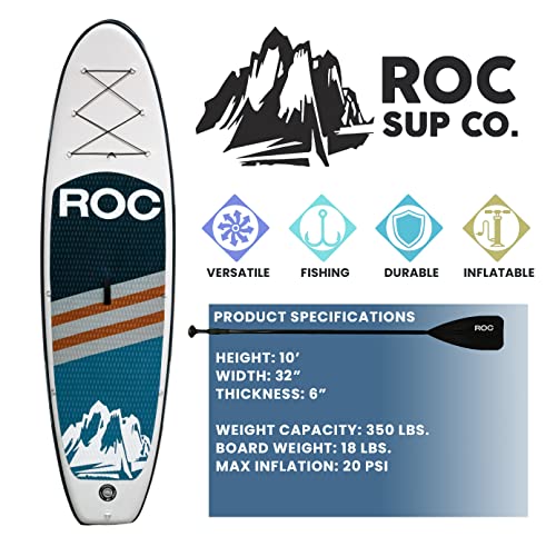 Roc Inflatable Stand Up Paddle Board with Kayak Seat
