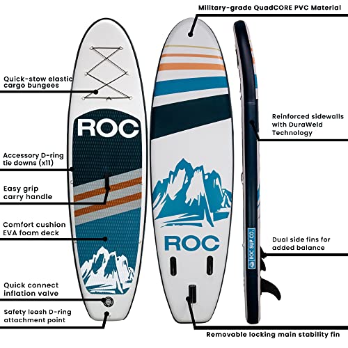 Roc Inflatable Stand Up Paddle Board with Kayak Seat