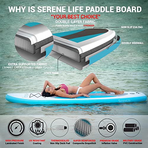 Serene Life Inflatable Stand Up Paddle Board