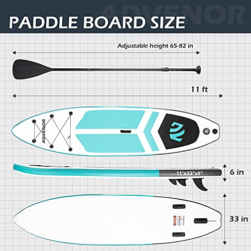 ADVENOR 11'x33 x6 Extra Wide Inflatable Paddleboard Kit