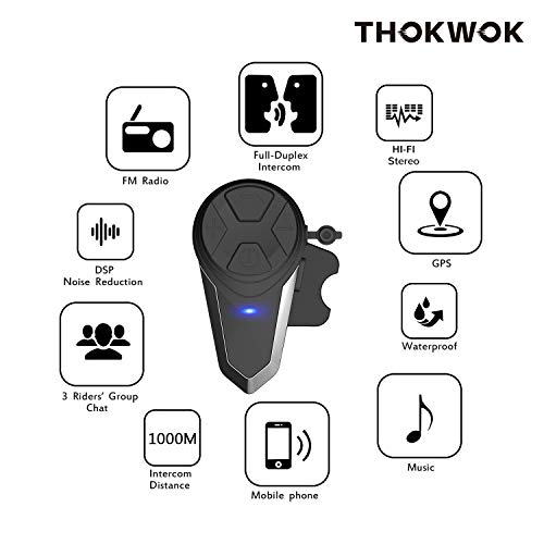 THOKWOK BT-S3 Bluetooth Intercom for Motorcycle Helmets