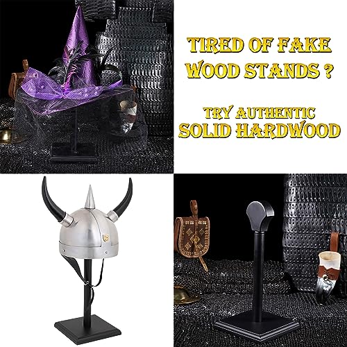 Wooden Helmet Stand for Medieval Roman Viking Helmets