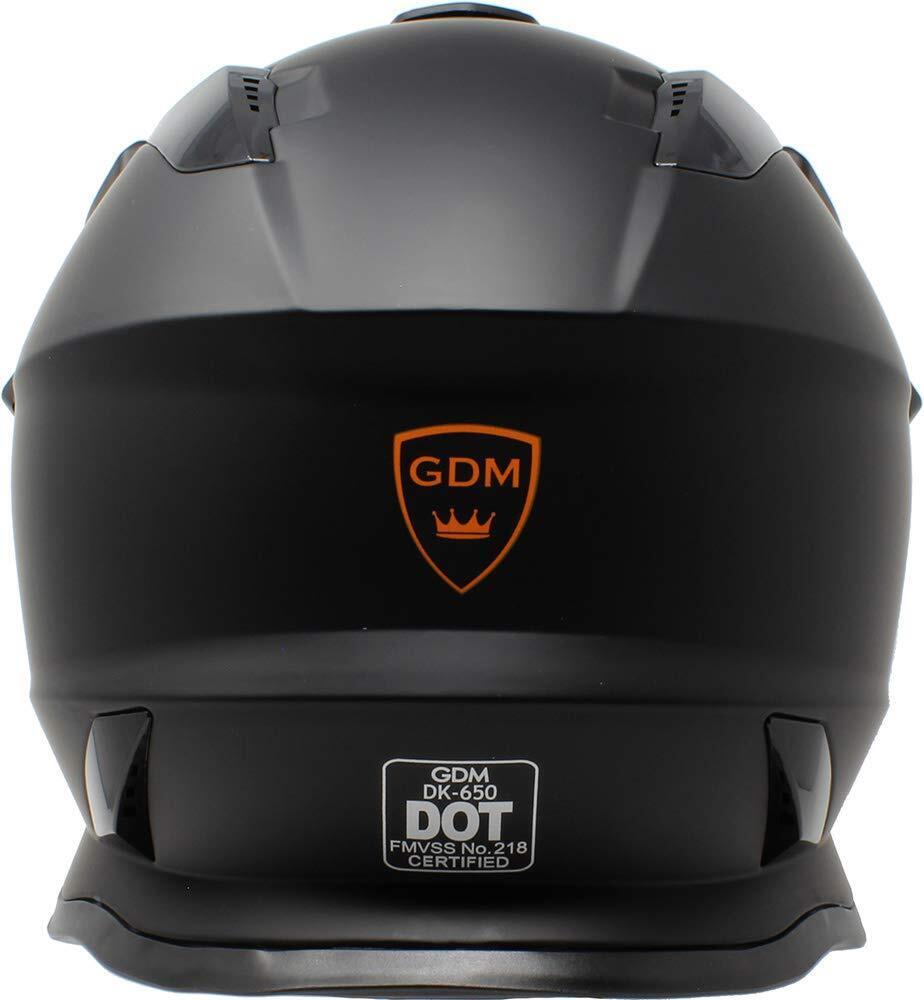 Matte Black Dual Sport Motocross Helmet with Smoked Shield