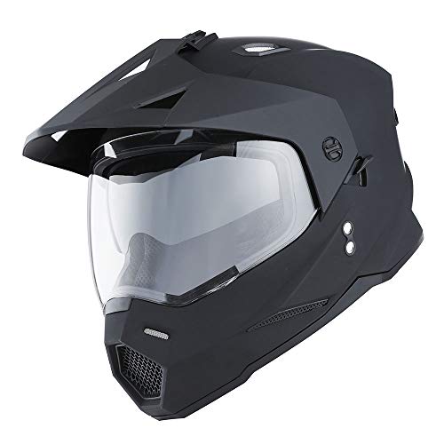 1Storm Off Road Dual Visor Helmet, Black, Size L