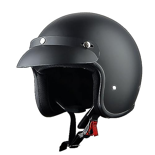 Matt Black Open Face Motorcycle Helmet Large