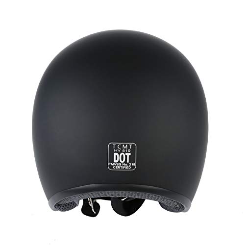 Matte Black Adult Open Face Motorcycle Helmet