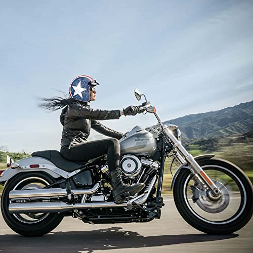 AHR Run-O5 Open Face Motorcycle Helmet (Patriotic Flag)