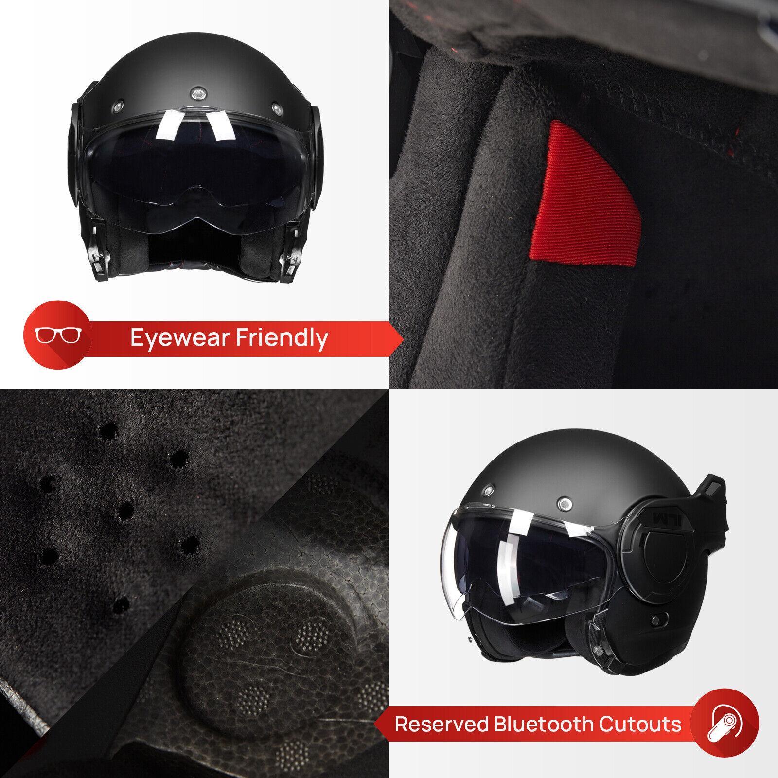ILM Vintage Full Face Modular Motorcycle Helmet