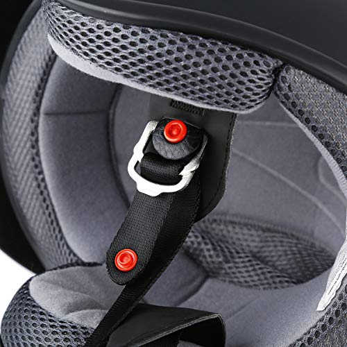 Matte Black Adult Open Face Motorcycle Helmet