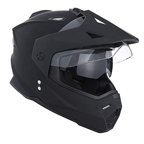1Storm Off Road Dual Visor Helmet, Black, Size L