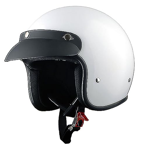 1Storm Glossy White Open Face Motorcycle Helmet
