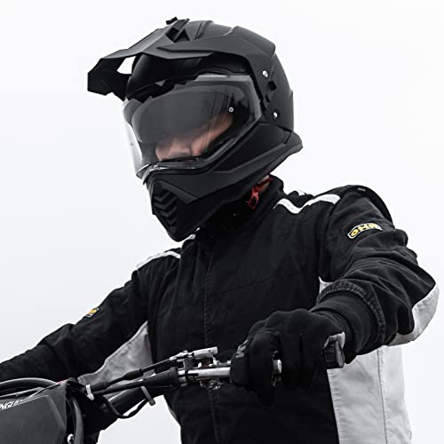 ILM Dual Sport Motorcycle Helmet, Matte Black 2XL