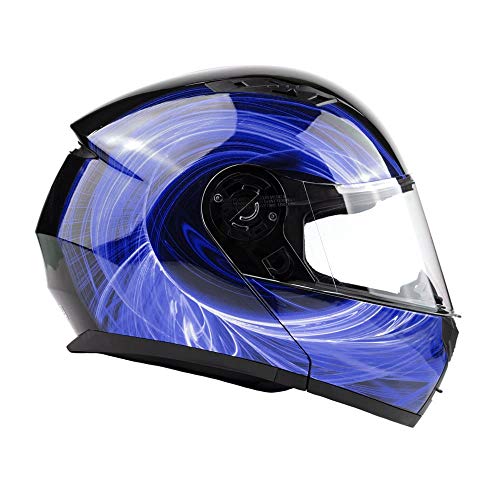 Modular Motorcycle Helmet with Dual Visor - Blue XXL