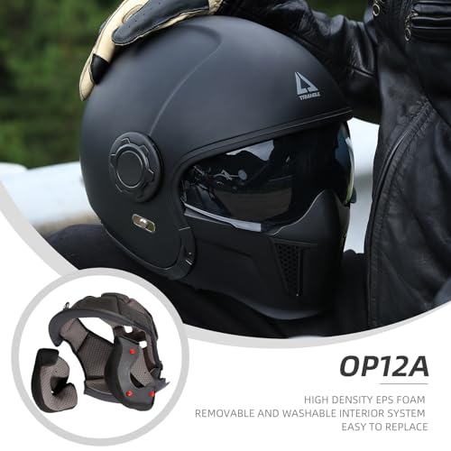 TRIANGLE Open Face Motorcycle Helmet for Men - DOT Approved