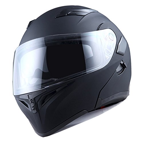 1Storm Modular Full Face Motorcycle Helmet XL: HB89 Matt Black