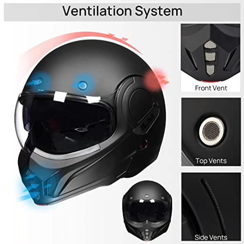 ILM Modular Vintage Motorcycle Helmet for Adults