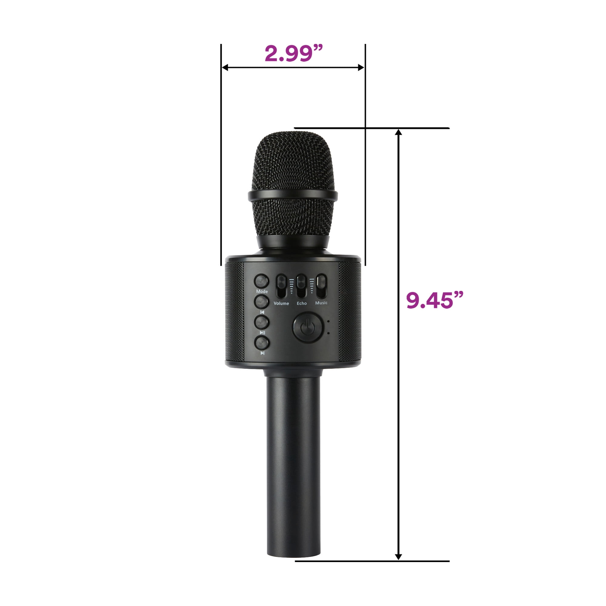 Wireless Bluetooth Karaoke Microphone with Speakers | Black