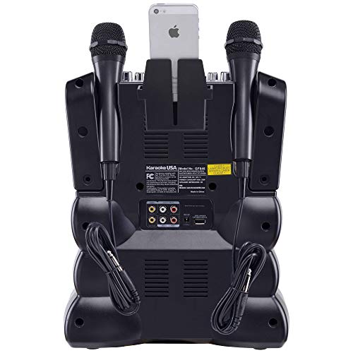 GF845 Karaoke System with Microphones, Display, Lights - Works with DVD, Bluetooth, CD