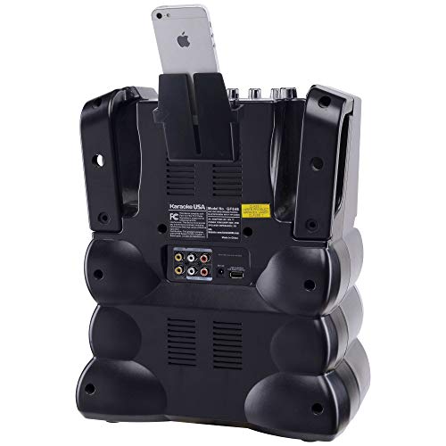 GF845 Karaoke System with Microphones, Display, Lights - Works with DVD, Bluetooth, CD