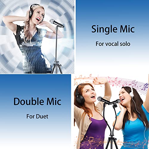 Portable Karaoke Mic Stand with Double Gooseneck