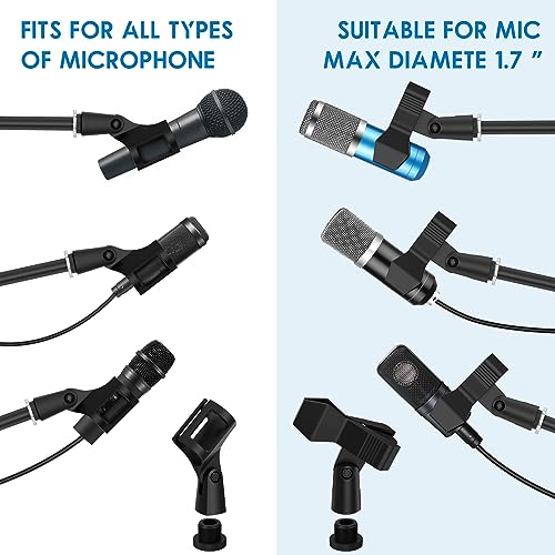 Adjustable Collapsible Karaoke Mic Stand with 2 Holders