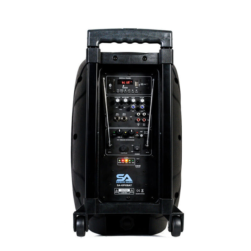 10" DJ Karaoke Speaker Set - Bluetooth, LED Lights, 2 Wireless Mics