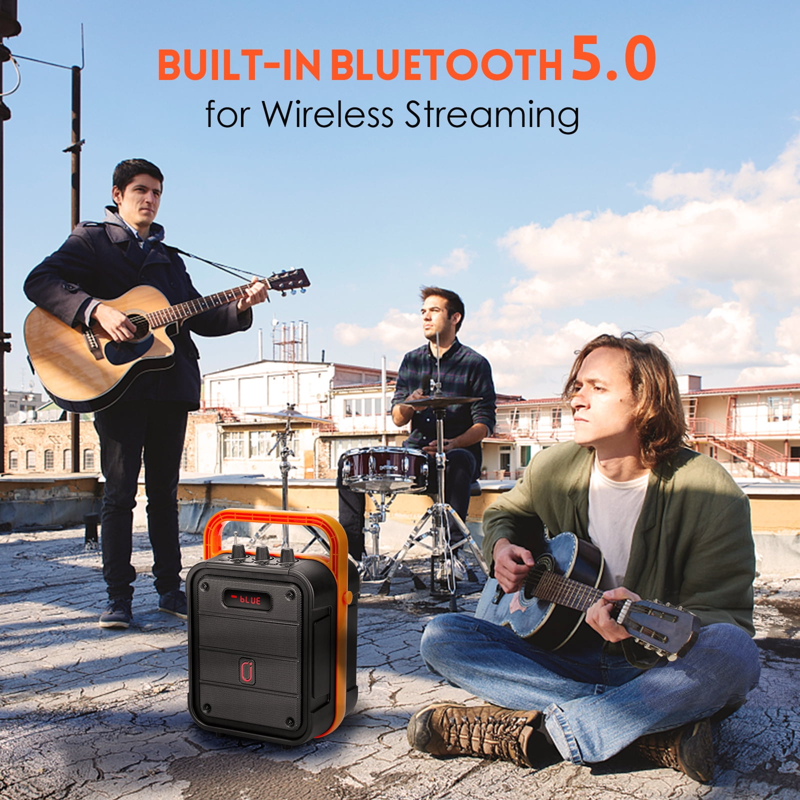 Portable Bluetooth Singing Machine with Wireless Microphone