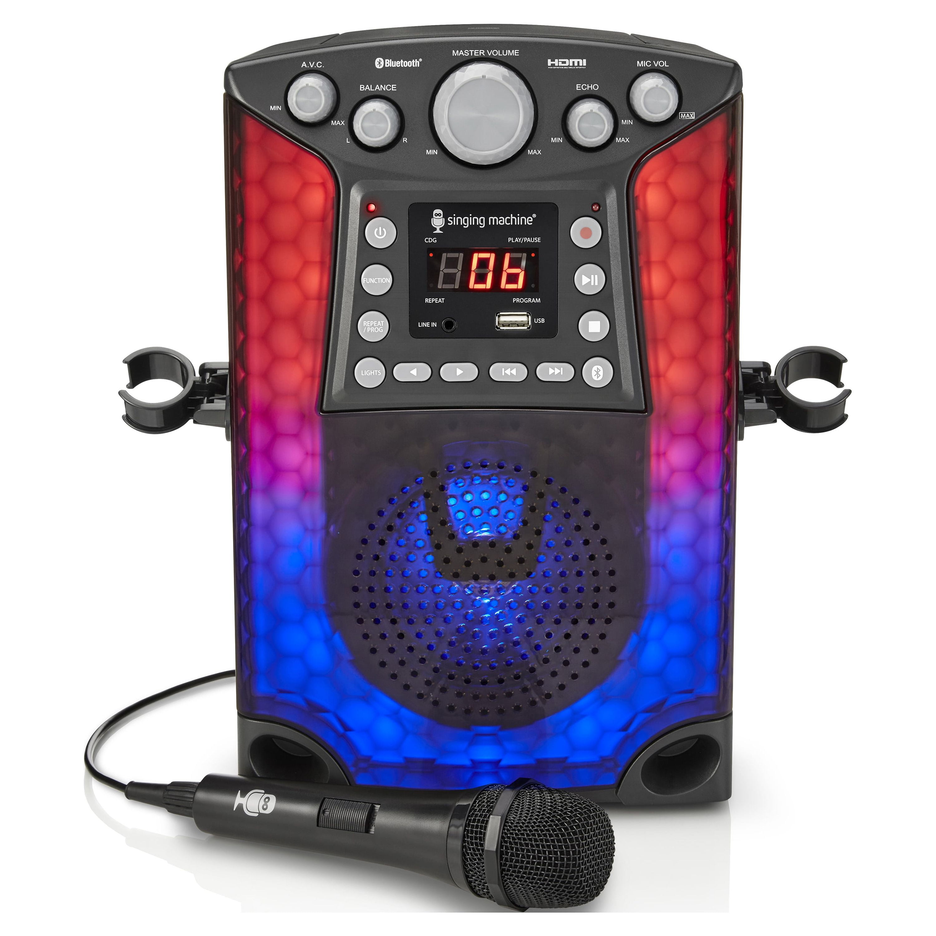 Singing Machine Karaoke Sound System with LED Lights