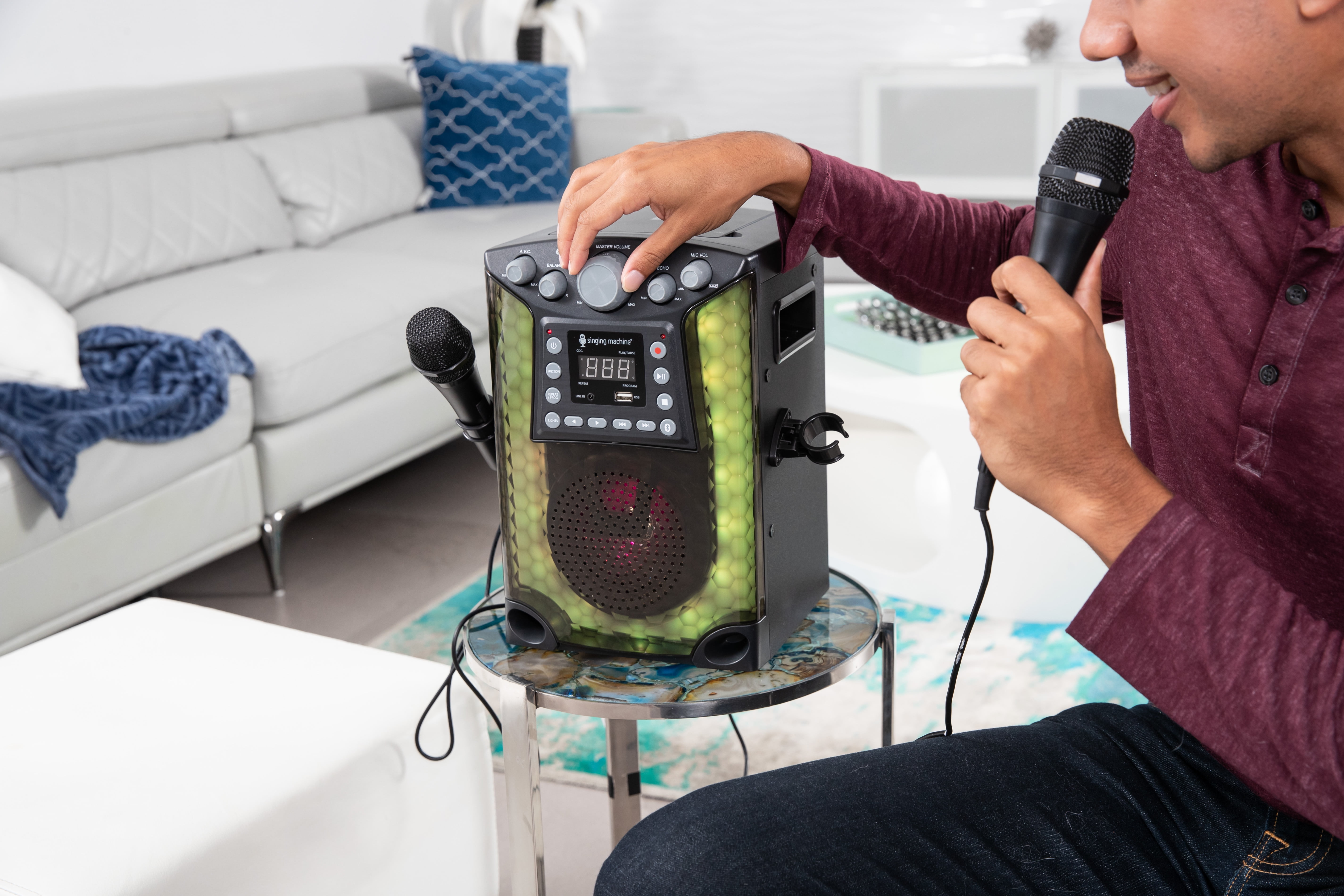 Singing Machine Karaoke Sound System with LED Lights