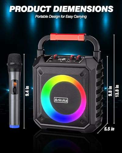 Portable Bluetooth Karaoke Machine for Adults and Kids