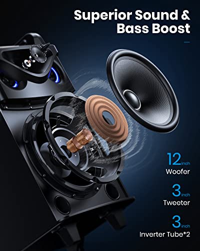 Moukey Portable Karaoke Machine with Wireless Microphones