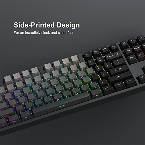 Gray Gradient Side Printed PBT Keycaps - 136 Key OEM