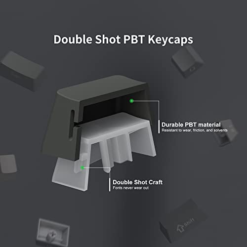Gray Gradient Side Printed PBT Keycaps - 136 Key OEM