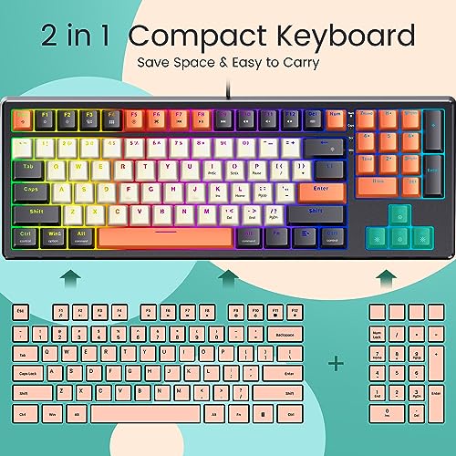 RGB Compact Mechanical Keyboard with Hot Swappable Red Switch
