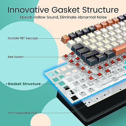 RGB Compact Mechanical Keyboard with Hot Swappable Red Switch