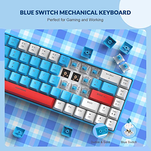 ZIYOU LANG Gaming Keyboard: 65% TKL Tactile Blue