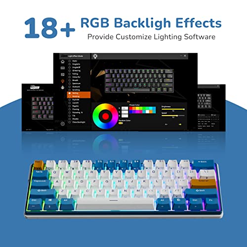 RK61 Plus Wireless Mechanical Keyboard, RGB Gaming 60%
