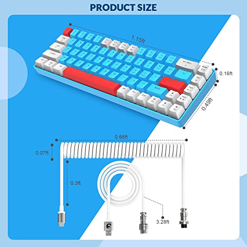 ZIYOU LANG Gaming Keyboard: 65% TKL Tactile Blue