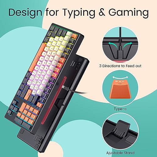 RGB Compact Mechanical Keyboard with Hot Swappable Red Switch