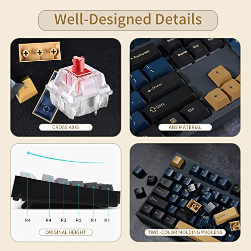 JOLINTAL Blue Samurai Keycaps for Mechanical Keyboards