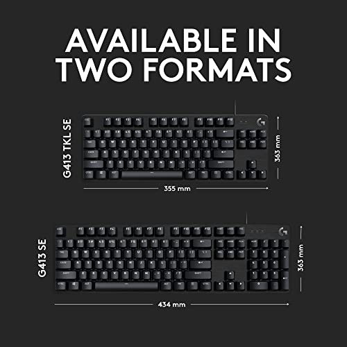 Logitech G413 SE Gaming Keyboard - Backlit, Tactile & Windows Compatible