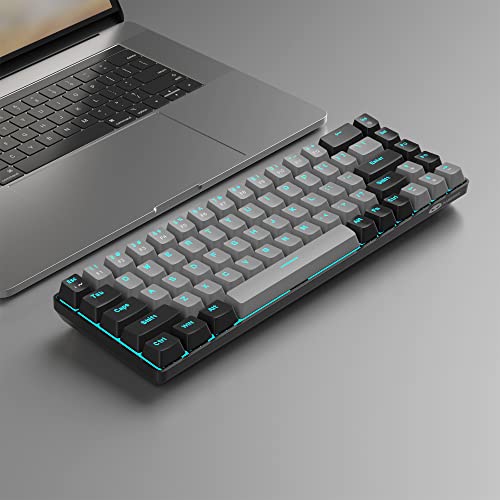 MageGee 60% Mechanical Gaming Keyboard, LED Backlit Compact 68 Keys - Grey/Black