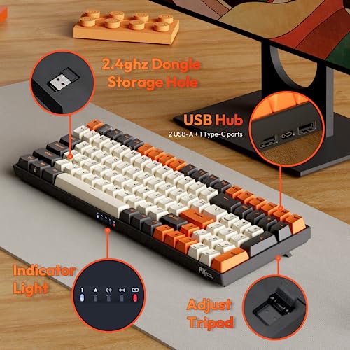 RK ROYAL KLUDGE RK100 Wireless Mechanical Keyboard (Red)