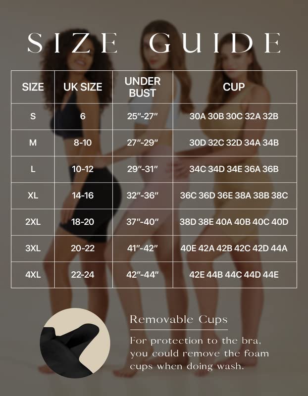 SIMIYA Women's Comfort Yoga Bras, 2 Pack, Size XXXL