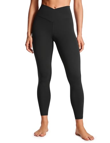 CRZ YOGA Womens High Waisted Cross Waist Leggings