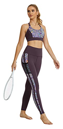 Sugar Pocket Women's Deep Purple Yoga Leggings