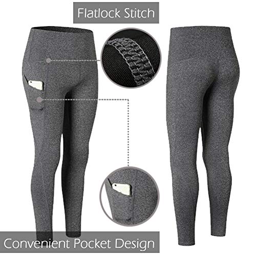 Joweechy High Waist Yoga Leggings with Pocket, Gray