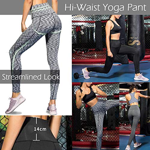 Joweechy High Waist Yoga Leggings with Pocket, Gray