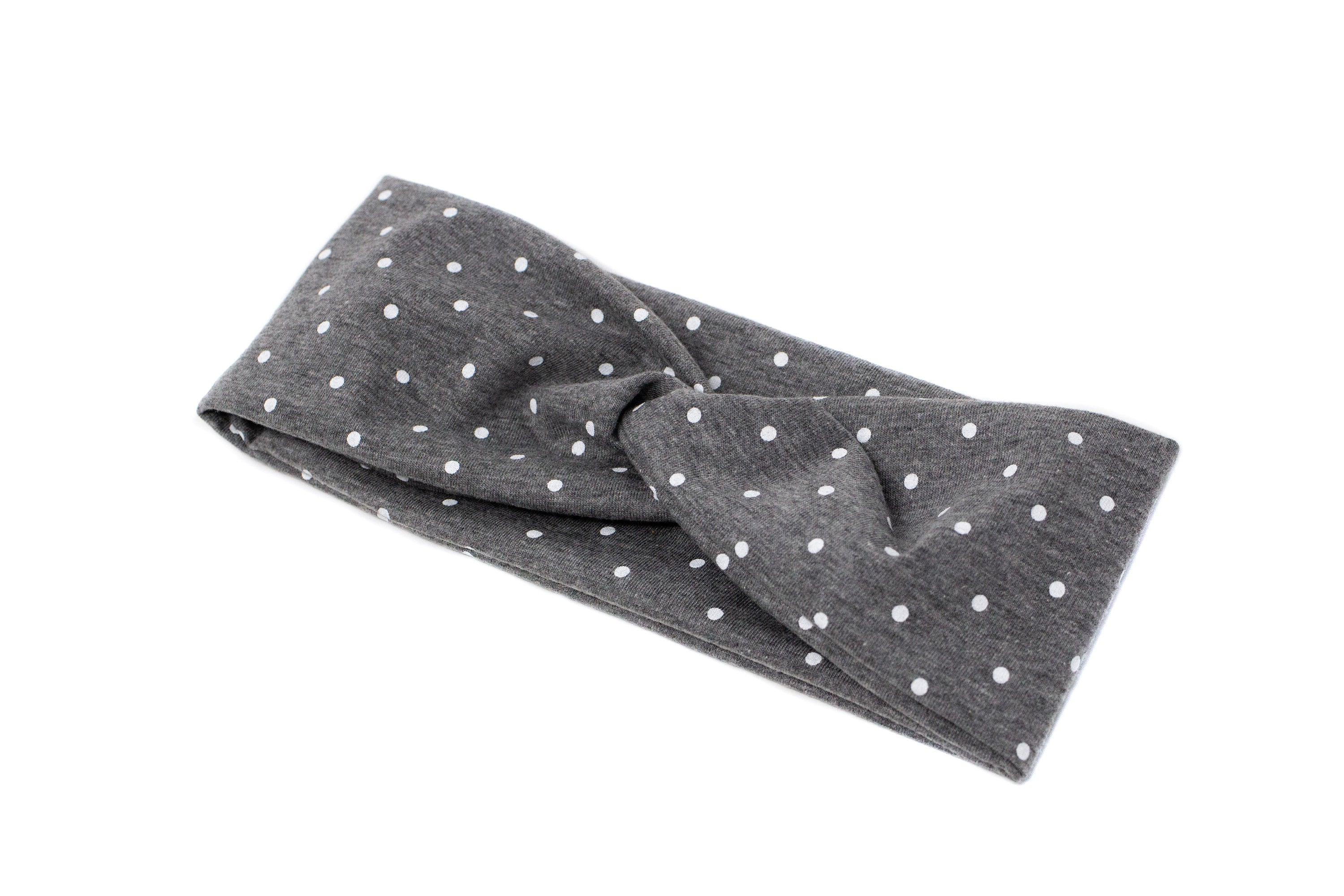 Gray Polka Dot Yoga Headband